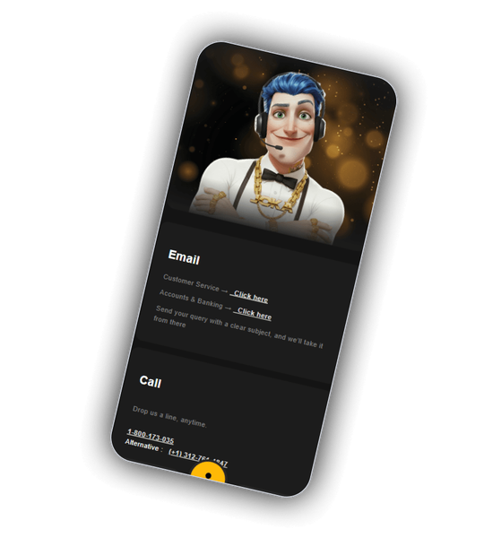 Joka Casino support page showing live chat and contact options